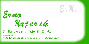 erno majerik business card